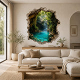 Product gallery view of the waterfall and lagoon wall decal.