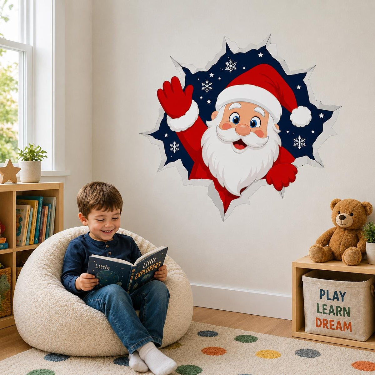 Product detail view of the Santa Claus wall decal.