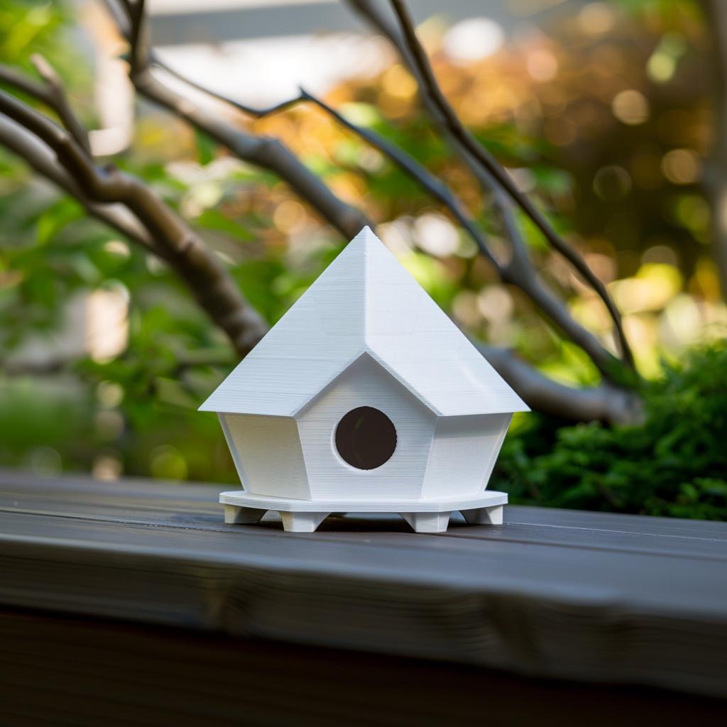 Product gallery view of 3D Printed Geometric Birdhouse Decor.