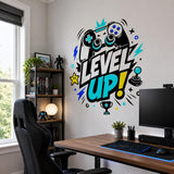 Additional product view of the controller and arcade wall decal.
