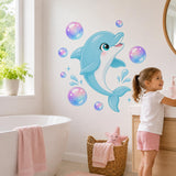 Product detail view of the cute dolphin wall decal.