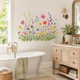 Product detail view of the watercolor wildflower wall decal.