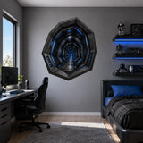 Alternate gallery view of the 3D sci-fi tunnel wall decal.