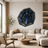 Alternate product view of the 3D sci-fi tunnel wall decal.