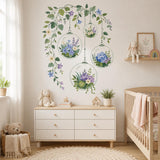 Alternate product view of the hanging floral terrarium wall decal.
