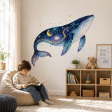 Product detail view of the celestial galaxy whale wall decal.