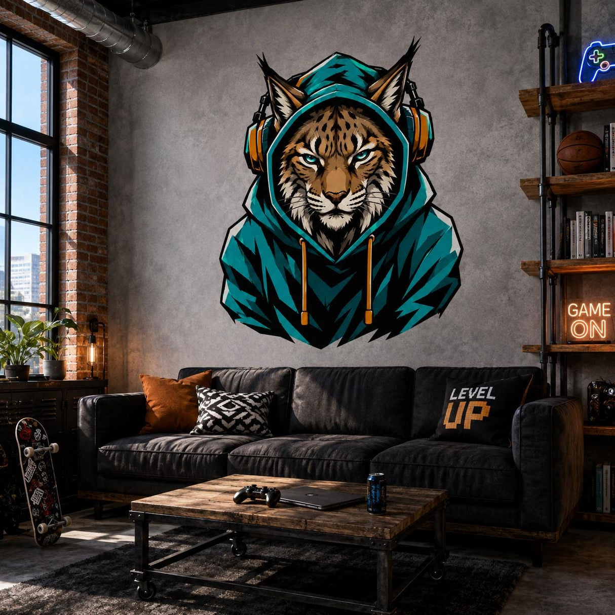 Alternate gallery view of the lynx gamer wall decal.