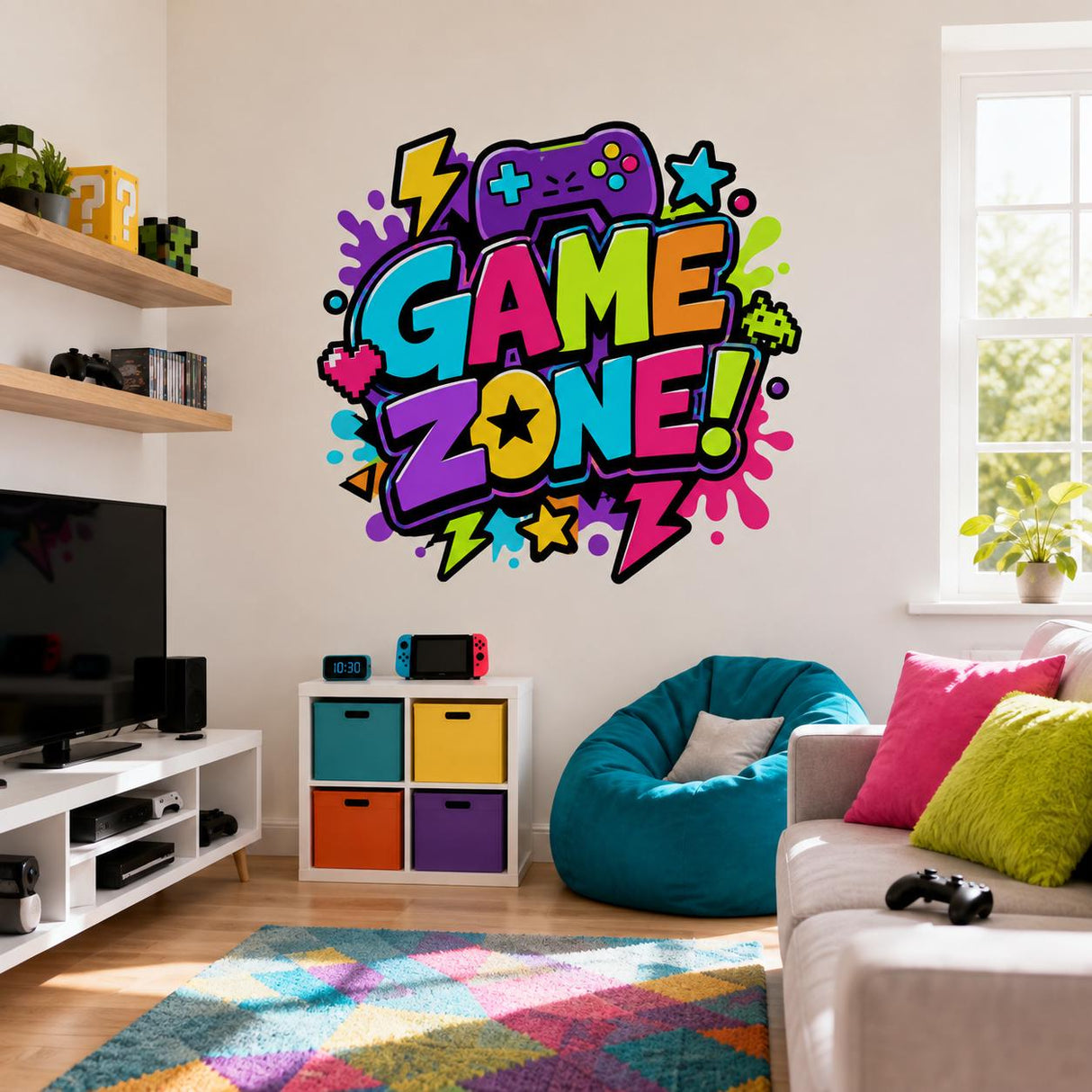 Настенная наклейка Game Zone для игровой комнаты.
