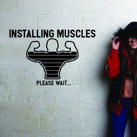Наклейка Installing Muscles Please Wait с графикой мышц