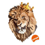 Цветное изображение головы льва в короне