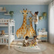Watercolor giraffe family wall decal shown in a product video.
