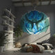 Green dragon wall decal with blue fire portal shown in a product video.