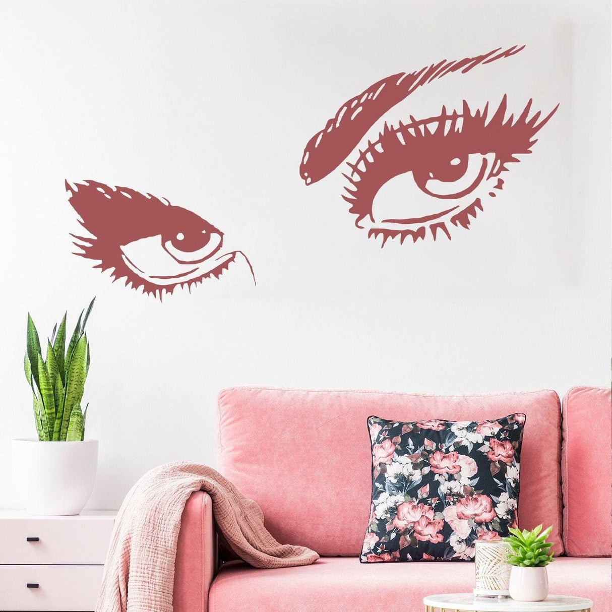Chic vinyl wall decal featuring elegant woman eyes.