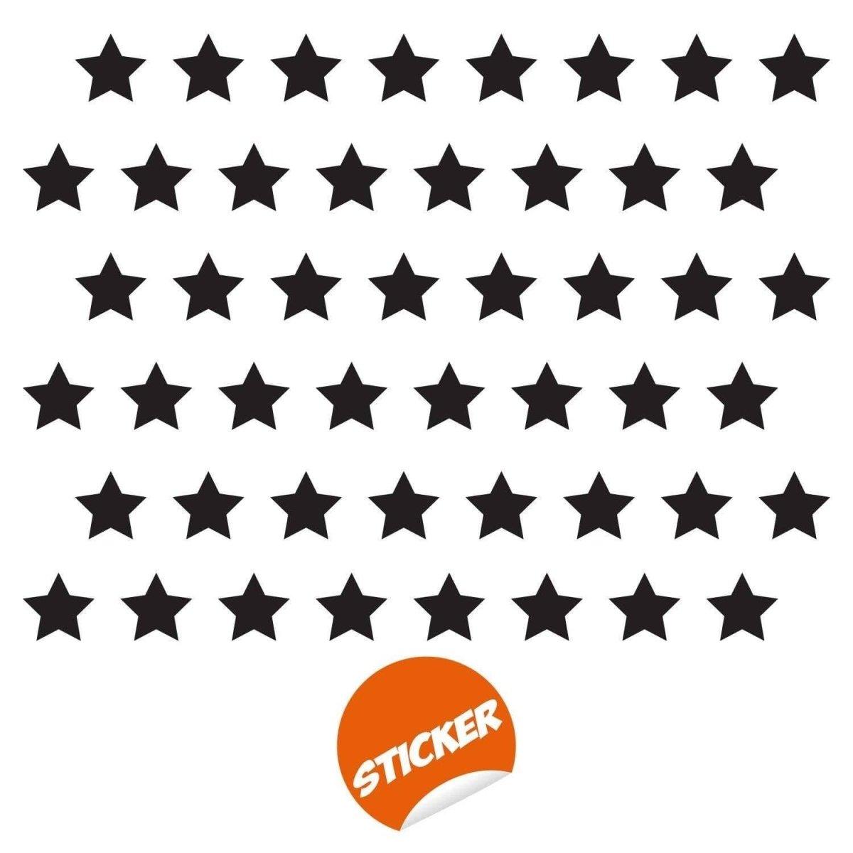 40-Pack Magical Star Stickers in black for child's room decoration.