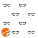 Set of 10 black glasses wall decals.