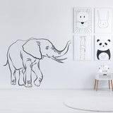 Vinyl wall elephant decal adding charm to a kid's room with playful animal art decor.