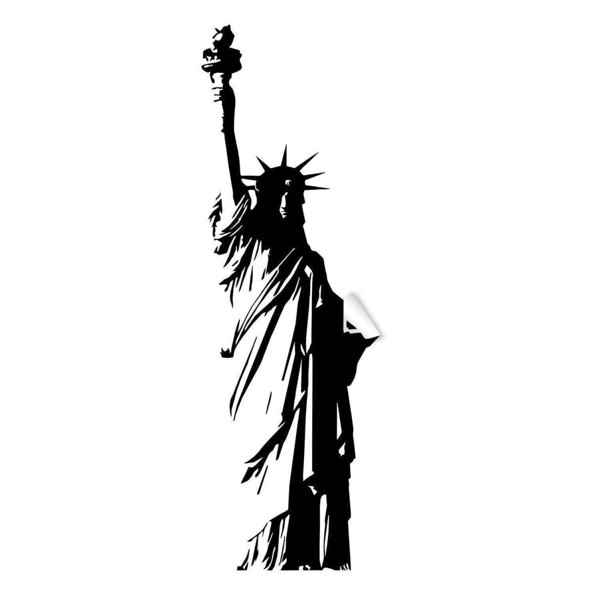 Statue of Liberty silhouette vinyl decal for patriotic decoration.