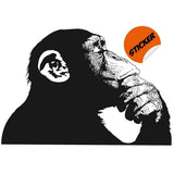 Thinking Monkey wall sticker decal featuring a contemplative primate design.