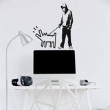 Alternate product view of Street Art Dog Walker Wall Decal.