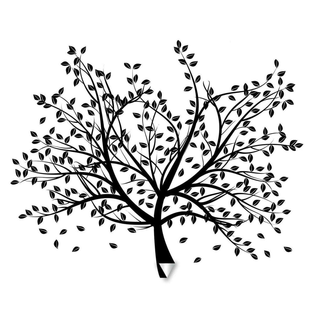 Birch Grove Vinyl Wall Decal featuring a black tree design with detailed branches and leaves.