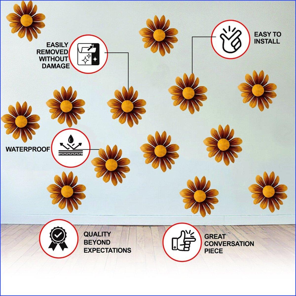 Boho Blossom Daisy Wall Stickers display.