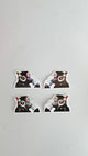 Set of four music-themed monkey vinyl stickers with headphones, perfect for laptop decoration.
