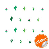 Colorful cactus and succulent vinyl wall decals.