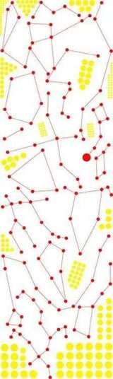 Zodiac star wall decals design featuring constellations and glow elements in red and yellow.