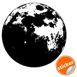 Black and white moon sticker.