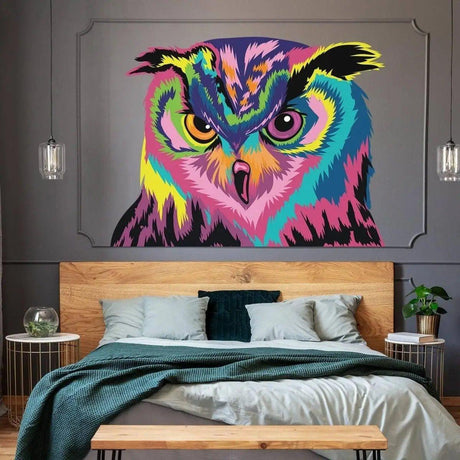 Цветная настенная наклейка с совой