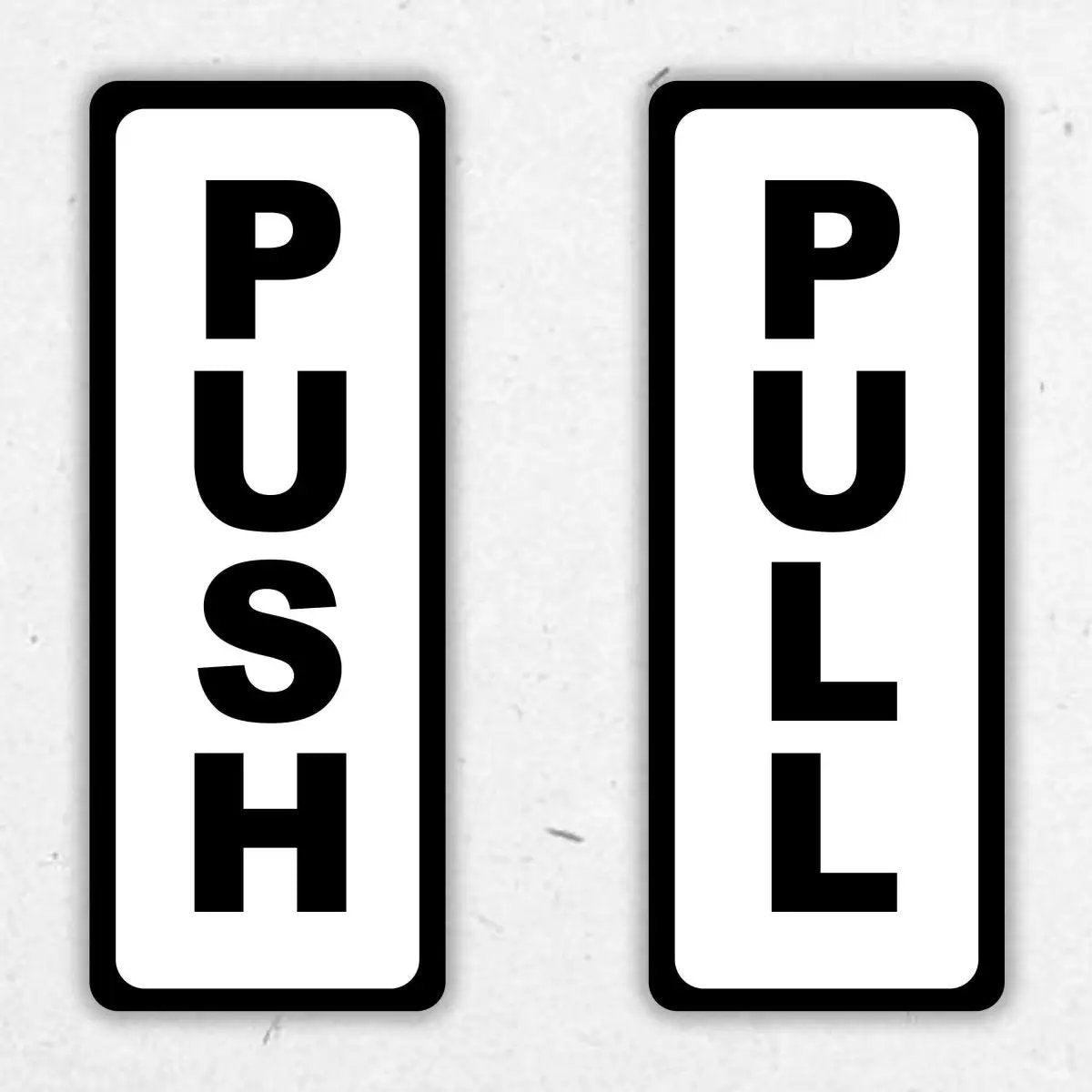 Комплект вертикальных наклеек PUSH/PULL для дверей.