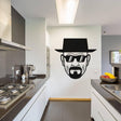 Chemistry-themed character wall decal displayed in a kitchen.