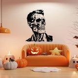 Stylized anatomical portrait wall decal displayed in a modern living room.