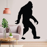 BigFoot silhouette vinyl decal sticker on a living room wall, adding whimsy and charm to the space.