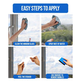 Step-by-step guide to applying Bird Safety Window Decals by FeatherGuard.
