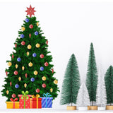 Large Christmas pine wall decal with colorful ornaments and presents.