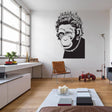 Queen Monkey Vinyl Wall Art Decal in modern living room, adding a humorous touch to home decor.