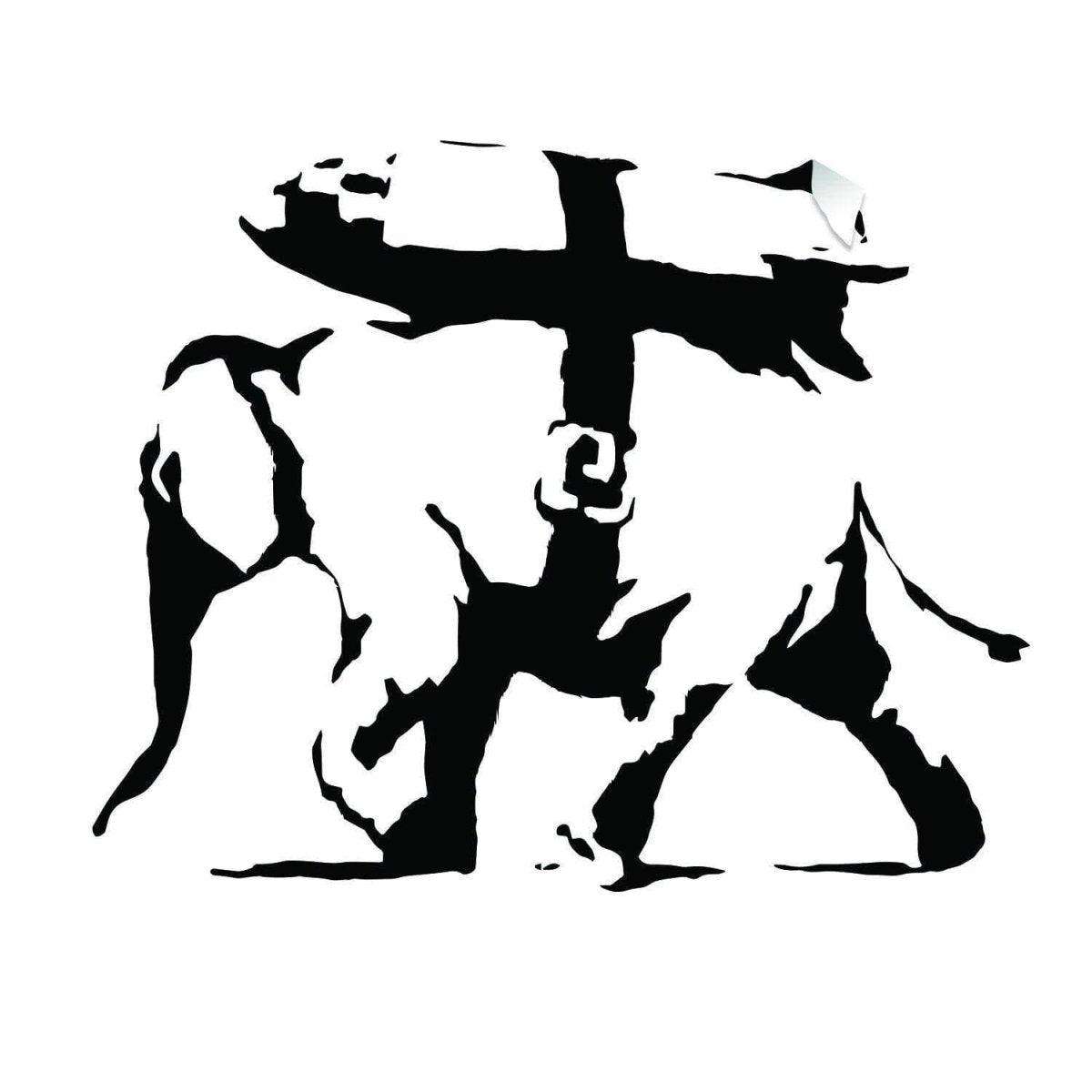 Majestic elephant graffiti style vinyl sticker showcasing a bold, artistic design.