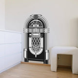 Vintage jukebox wall decal in a modern room.