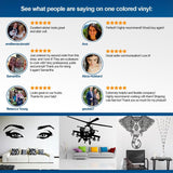Customer reviews showcasing satisfaction with unique vinyl stickers and wall decals for home decor.