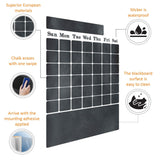 Chalkboard wall sticker for kitchen with days of the week.