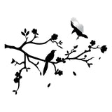 Black vinyl tree branch decal with birds.