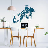 Fallen angel wall sticker in a modern dining room.