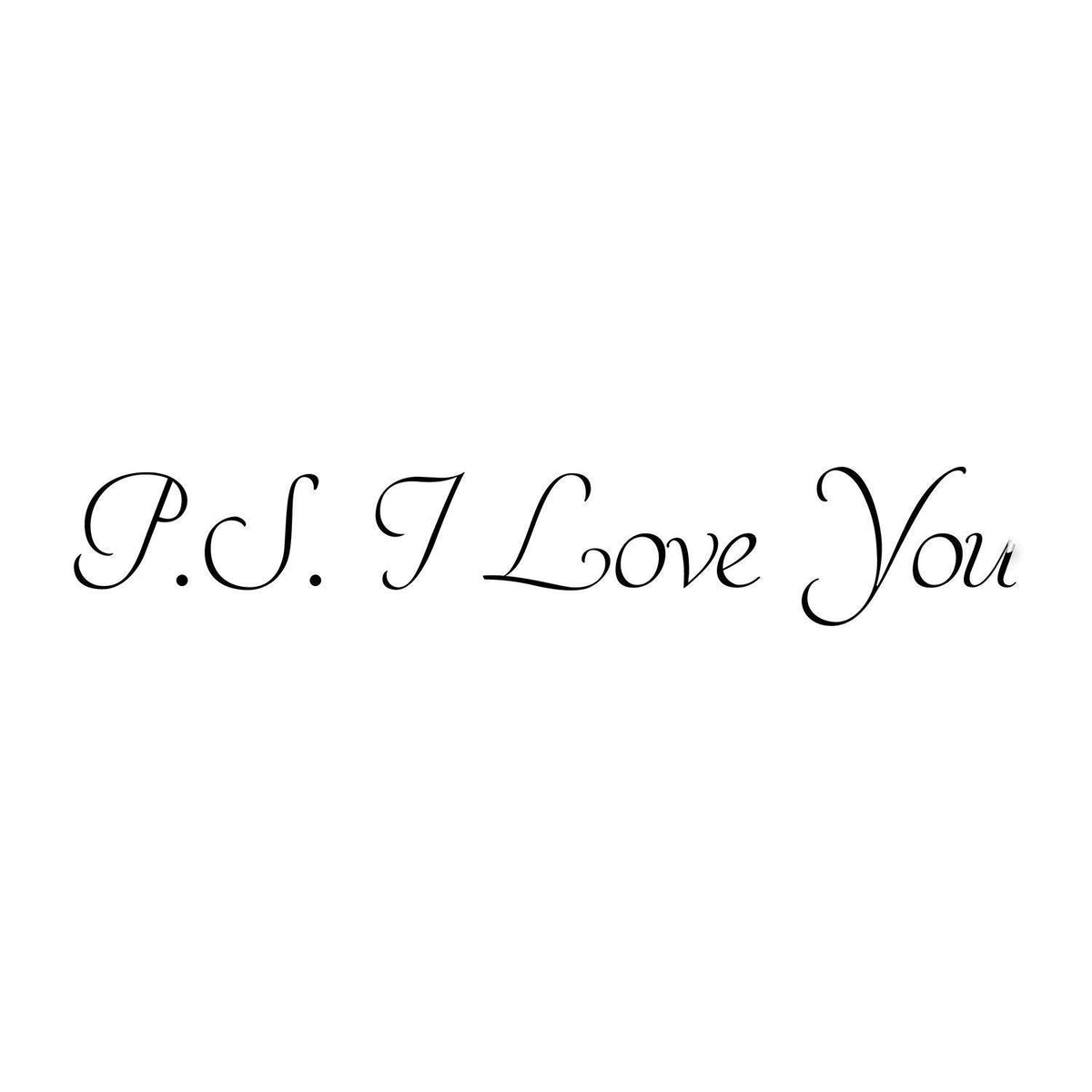 Настенная надпись P.S. I Love You рукописным шрифтом для спальни.