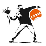 Flower thrower girl vinyl wall sticker.