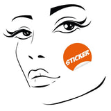Black wall vinyl sticker of a woman's face with a happy expression.