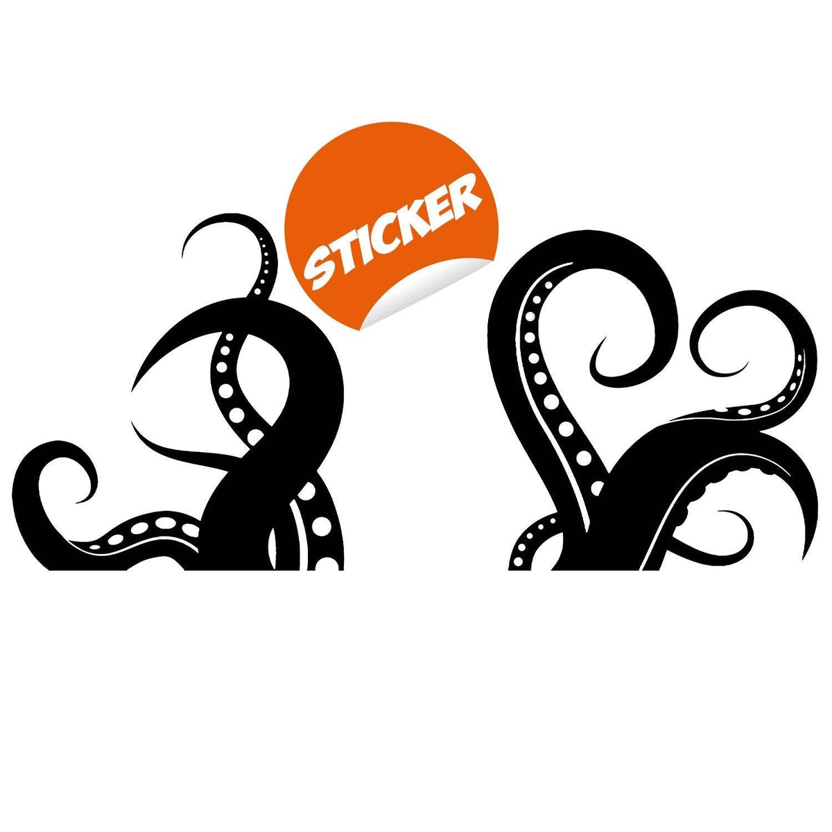 Octopus tentacles vinyl wall art sticker, black design for ocean-themed bathroom decor.