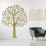 Birch tree wall sticker decal in a cozy room with a green chair.