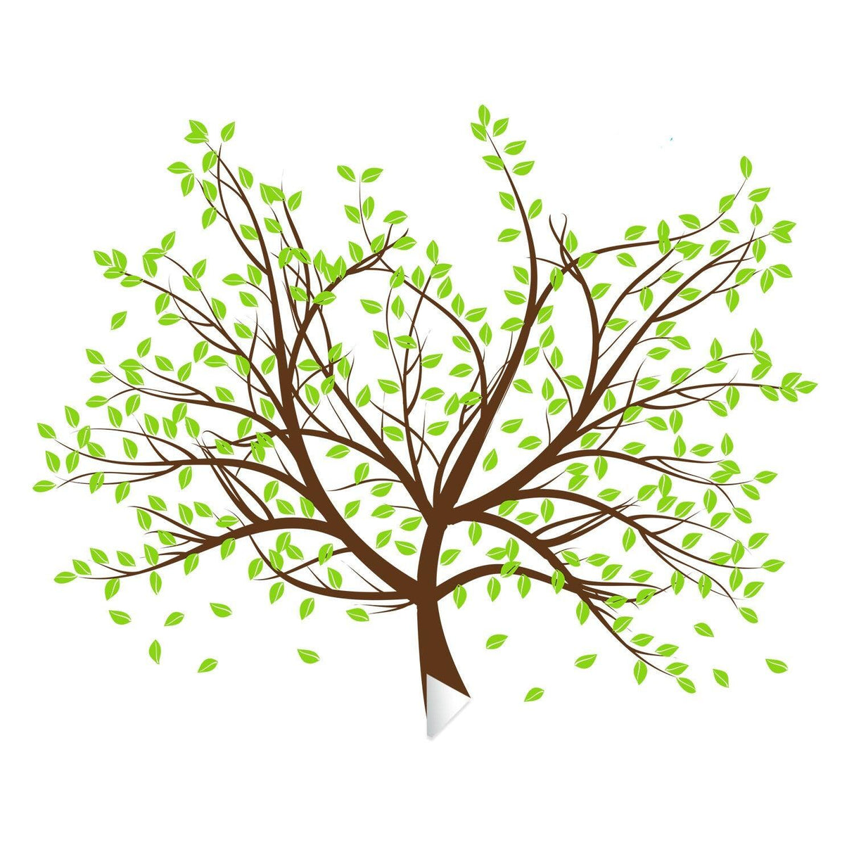Tree sticker decal with green leaves and brown branches.