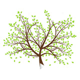 Tree sticker decal with green leaves and brown branches.